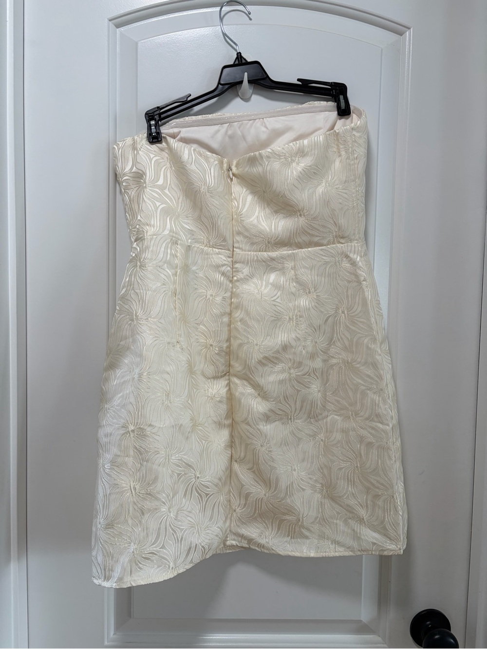 Lulus Bubbly Beauty NWT size Large Ivory Jacquard Strapless Bustier Mini Dress - Picture 14 of 15